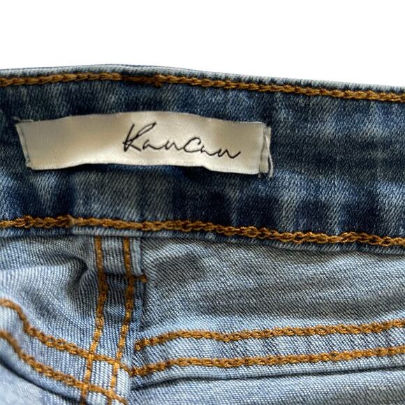 Rancan Distressed Cuffed Hem Medium Wash denim shorts Size11 Women’s - Picture 3 of 5